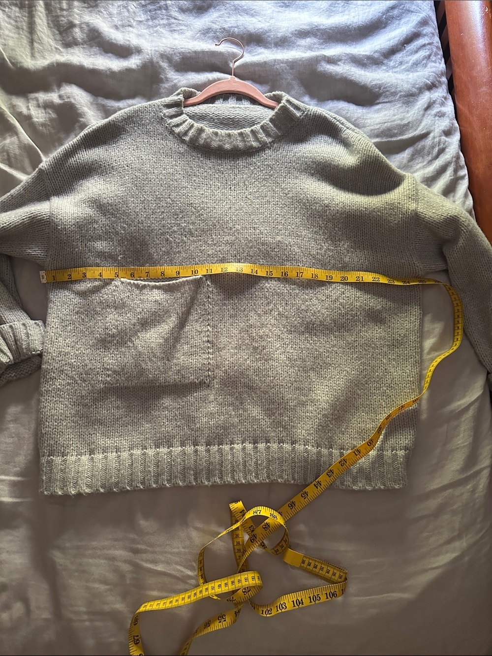 Women's one pocket Crewneck Sweater - Light Gray. Gently worn oversized medium.